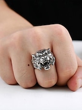 cheap Men&#039;s Jewelry-Vintage Tiger Head Ring for Men | Bold and Edgy Punk Style
