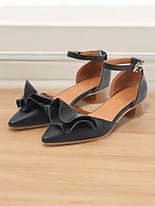 olcso Block Heels-Női Magassarkúak Ρετρό Munka Napi Csat Vaskosabb sarok Erősített lábujj Elegáns Szüret PU Fém csat Mandula Fekete Bézs