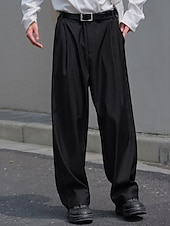 preiswerte Lose-Herren Abschlußfeier Anzughose Hose Chinos Knöpfe Tasche Karomuster Komfort Formell Party Arbeit Mode Klassicher Stil Schwarz Braun Mikroelastisch