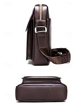 levne Pánské tašky-pánská hnědá černá crossbody kabelka z umělé kůže s nastavitelným ramenním popruhem - stylová a praktická taška přes rameno, messenger taška do práce, na cesty i každodenní nošení