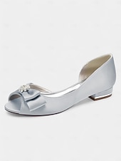 abordables Semi-formel-ballerines à bout ouvert en satin bordeaux pour femmes avec nœud et ornements en strass – chaussures de mariage élégantes pour les occasions nuptiales et formelles