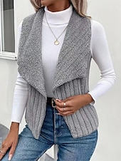 abordables Vestes-Femme Veste décontractée Extérieur Patchwork Couleur unie Coupe Vent Mode Standard Vêtements d&#039;extérieur Sans Manches Automne gris rosé pâle S
