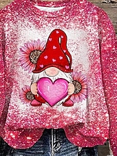economico Animali Tops-Felpe da donna Divertenti Top regolari Maniche lunghe Felpa Stampa Vestibilità regolare Rosa Autunno Inverno