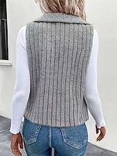 abordables Vestes-Femme Veste décontractée Extérieur Patchwork Couleur unie Coupe Vent Mode Standard Vêtements d&#039;extérieur Sans Manches Automne gris rosé pâle S