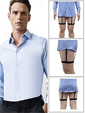 お買い得  メンズネクタイ＆蝶ネクタイ-滑り止めクリップ付きの男性用調節可能なシャツステイ、ビジネス、フォーマルウェア、日常使用に適した伸縮性のあるガータースタイルのシャツホルダー