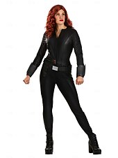billiga Filmkaraktär peruker-Cosplay-peruker Bourgogne Vågigt Syntetiskt hår Lång peruker Dam peruker För fest
