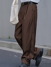 preiswerte Lose-Herren Abschlußfeier Anzughose Hose Chinos Knöpfe Tasche Karomuster Komfort Formell Party Arbeit Mode Klassicher Stil Schwarz Braun Mikroelastisch