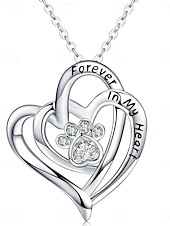 economico collane e ciondoli-collana cromata donna moda carina classico cuore adorabile collana a forma di cuore per tutti i giorni san valentino