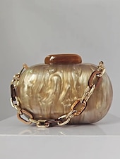 voordelige Clutches &amp; Avondtasjes-Dames Koppeling Avondtasje Schoudertassen Acryl Feest Bruiloft Ketting Multi-dragen Effen Kleur Amandel Zwart Wit
