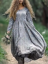cheap Boho Dress-Women&#039;s Boho Dress Floral V Neck Maxi Dress Vintage Dress Print Dress Fashion Modern Summer Spring