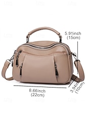 abordables Sacs à bandoulière-sac à bandoulière en similicuir pour femme, petit sac à main décontracté avec plusieurs compartiments zippés, sac à bandoulière quotidien élégant pour les voyages et le shopping couleur vin noir blanc