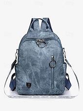preiswerte Mode Rucksäcke-Wandelbarer Damen-Rucksack aus Kunstleder in Braun mit verstellbaren Riemen, mehreren Tragevarianten und Reißverschlusstaschen – ideal für Reisen, Arbeit und den täglichen Gebrauch