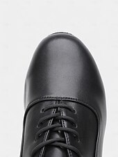 preiswerte Tanzschuhe für Herren-schwarze Tanzschuhe zum Schnüren für Herren mit weicher Wildledersohle und klassischem Design – ideal für Standard-, lateinamerikanische und Bühnenauftritte