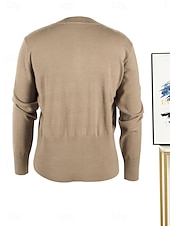 economico Cardigan e capispalla-Per donna Felpa Cardigan Informale Morbido Colore puro A coste Colletto alla coreana Bottoni Lavorato a maglia Manica lunga Top regolari Maglia Esterno Giornaliero Fine settimana Rosa Cammello
