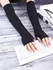 abordables Braces &amp; Supports-1 Pairs  Elbow Warmer Arm Warmers Long Fingerless Gloves Knit Wrist Warmers with Thumb Hole Open F inger Arm Socks for Women Adult