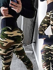 cheap Yoga Leggings &amp; Tights-Women's Yoga Pants Yoga Leggings Patchwork Basic Butt Lift Tummy Control High Waist Pilates Gym Workout Workout Tights Cropped Pants Camo / Camouflage Camouflage Purple Grey Fall Winter Sports