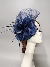 billige Coiffer-fascinators Nett slørhatt Bryllup Damenes dag Med Fjær Kronblader Hodeplagg Hodeplagg