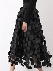 economico Gonne midi-gonna donna gonne midi patchwork geometrica vacanza festa estate moda casual nero