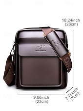 levne Pánské tašky-pánská hnědá černá crossbody kabelka z umělé kůže s nastavitelným ramenním popruhem - stylová a praktická taška přes rameno, messenger taška do práce, na cesty i každodenní nošení