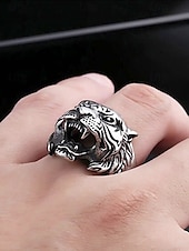 cheap Men&#039;s Jewelry-Vintage Tiger Head Ring for Men | Bold and Edgy Punk Style