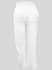 abordables Pantalon uni en coton et lin-Femmes Short en coton et lin Pantalon inspiré du lin Pantalon en coton et lin Simple Classique &amp; Intemporel Longueur complète Taille haute Couleur Unie Patchwork Avec Poches Cordon de serrage