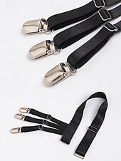 お買い得  メンズネクタイ＆蝶ネクタイ-滑り止めクリップ付きの男性用調節可能なシャツステイ、ビジネス、フォーマルウェア、日常使用に適した伸縮性のあるガータースタイルのシャツホルダー