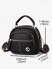 economico Borse a Tracolla-borsa a tracolla da donna in similpelle rossa con tracolla regolabile, più scomparti con cerniera e design compatto: perfetta per lavoro, viaggi e uso quotidiano
