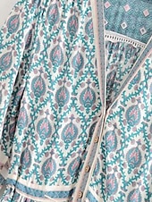 preiswerte Ausgefallene Kleider-Damen kleid lang Casual kleid A Linie Kleid Boho-Kleid Stilvoll Brautkleider schlicht Urlaub Täglich Regular Fit Blumen Kurzarm V Ausschnitt Blau Frühling Herbst