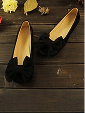 cheap Women&#039;s Flats-Women&#039;s Leopard Print Ballet Flats with Black Bow - Comfortable and Chic Perfect for Casual Days and Work Wear