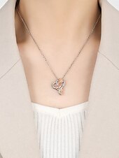 economico collane e ciondoli-collana in rame moda donna carina classica cuore adorabile collana a forma di cuore per san valentino regalo di compleanno