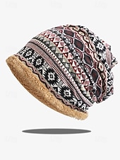 olcso Női kalapok-női 2 az 1-ben puha sapka és lábszárvédő pomponnal és polár béléssel - boho elegáns téli szett