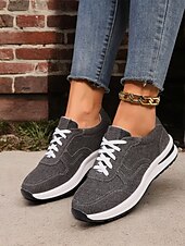 cheap Women&#039;s Sneakers-Women&#039;s Stylish Denim Sneakers with White Sole | Perfect for Casual and Everyday Wear