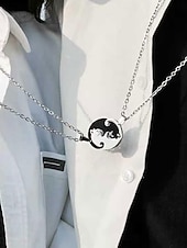 cheap Necklaces &amp; pendants-Necklace Stainless Steel Women&#039;s Fashion Cute Two tone Animal Lovely Round Heart Shape Necklace For Valentine&#039;s Day Birthday Gift