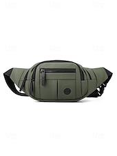 levne Pánské tašky-pánská zelená fanny pack taška do pasu s nastavitelným popruhem, několika kapsami na zip a kompaktním designem – ideální pro cestování, outdoorové aktivity a každodenní použití