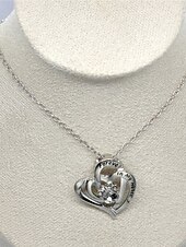 economico collane e ciondoli-collana cromata donna moda carina classico cuore adorabile collana a forma di cuore per tutti i giorni san valentino
