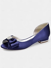 abordables Semi-formel-ballerines à bout ouvert en satin bordeaux pour femmes avec nœud et ornements en strass – chaussures de mariage élégantes pour les occasions nuptiales et formelles