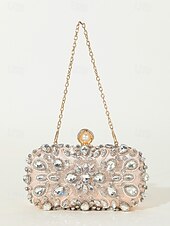 olcso Retikülök és estélyi táskák-női kristályokkal díszített clutch táska, elegáns estélyi kézitáska gyöngy és strassz részletekkel, tökéletes esküvőkre, bulikra és hivatalos eseményekre fekete ezüst arany