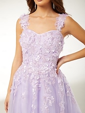 cheap Prom Dresses-A-Line Prom Dresses Elegant Dress Formal Sweep / Brush Train Sleeveless Floor Length Sweetheart Tulle with Pleats Sequin Appliques 2025