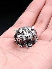 cheap Men&#039;s Jewelry-Vintage Tiger Head Ring for Men | Bold and Edgy Punk Style