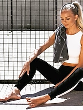 halpa Jooga-leggingsit ja sukkahousut-Naisten Joogahousut Jooga leggingsit Tilkkutäkki Perus Vatsatuki Peppua kohottava Korka vyötärö Jooga Kuntosaliharjoitus Pilates 3/4-pituiset leggingsit Pyöräily Sukkahousut Muoti Musta Syksy Talvi