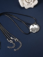 cheap Necklaces &amp; pendants-Necklace Stainless Steel Women&#039;s Fashion Cute Two tone Animal Lovely Round Heart Shape Necklace For Valentine&#039;s Day Birthday Gift