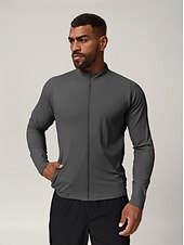 billiga Herrgolfkläder-Herr Pullover-tröja Mörkgrå Långärmad Överdelar Golfkläder Kläder Outfits Bär kläder