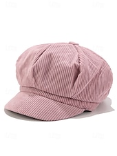 economico Cappelli da donna-berretto da donna in velluto a coste, stile vintage, morbido e confortevole, disponibile in vari colori, ideale per outfit casual, autunno e inverno