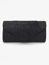 お買い得  クラッチバッグ＆イブニングバッグ-プリーツデザインのシャンパングリッターイブニングクラッチバッグ - 結婚式、パーティー、フォーマルなイベントに最適なエレガントな女性用ハンドバッグ