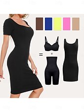 billiga Shapewear-Dam Shapewear Formande trosa NätNightwearNylon Solid färg Svart Vår &amp; sommar Höst vinter