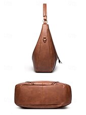 billiga Hand- och toteväskor-luffarväska i konstläder för kvinnor med matchande plånbok, axelväska i bohemisk stil med perforerad design, perfekt för vardagligt och vardagsbruk svart brun grå