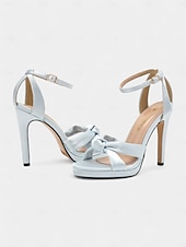 abordables Bal de promo-talons de mariée blancs confortables et élégants pour femmes - dotés d&#039;une tige en satin doux et d&#039;une semelle de soutien