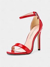 abordables Officiel-sandales de mariage à talon aiguille métallique pour femmes – chaussures de mariée élégantes à bout ouvert avec bride de cheville réglable