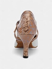 abordables Chaussures de danses latines-chaussures de danse latine classiques en cuir noir pour femmes avec semelle en daim souple et brides croisées | parfaites pour l&#039;entraînement et les performances