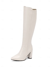 baratos Botas da moda-botas femininas pretas de couro envernizado até o joelho com saltos altos, design elegante para uso noturno moderno e ocasiões especiais